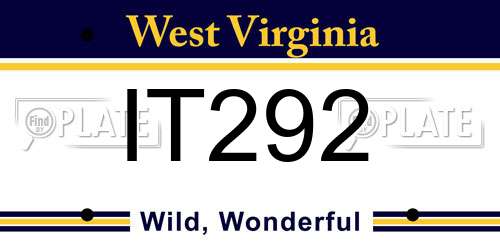 IT292 West Virginia License Plate