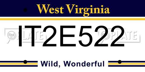 IT2E522 West Virginia License Plate