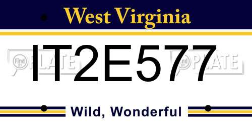 IT2E577 West Virginia License Plate