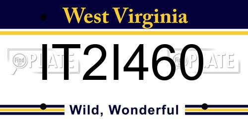 IT2I460 West Virginia License Plate