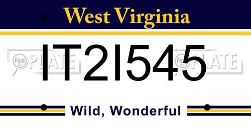 IT2I545 West Virginia License Plate