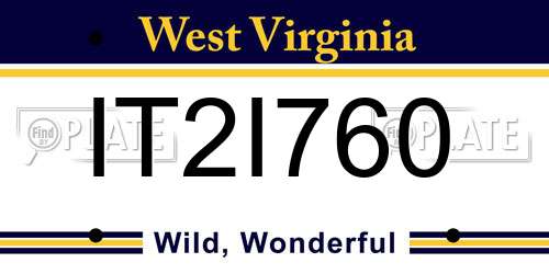IT2I760 West Virginia License Plate