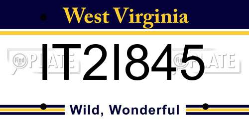 IT2I845 West Virginia License Plate