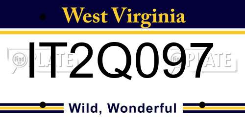 IT2Q097 West Virginia License Plate