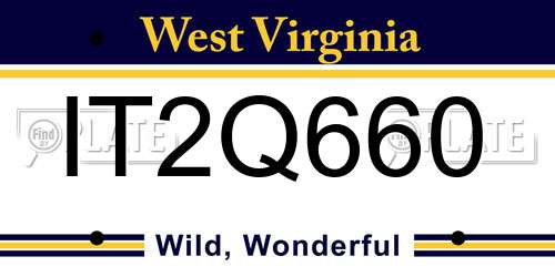 IT2Q660 West Virginia License Plate