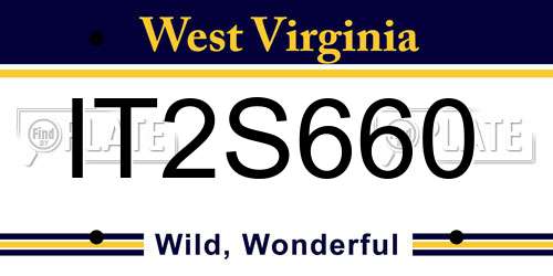 IT2S660 West Virginia License Plate