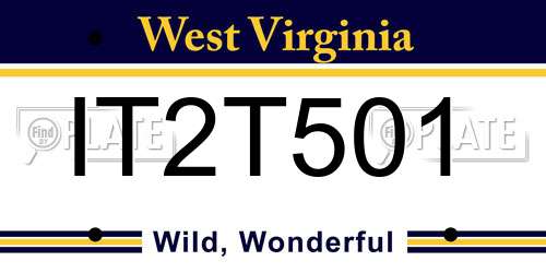 IT2T501 West Virginia License Plate