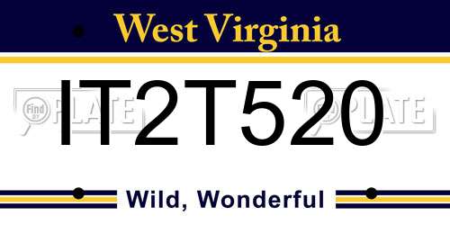 IT2T520 West Virginia License Plate