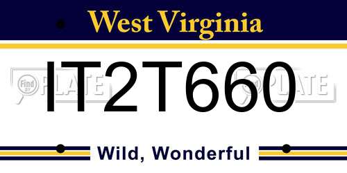 IT2T660 West Virginia License Plate