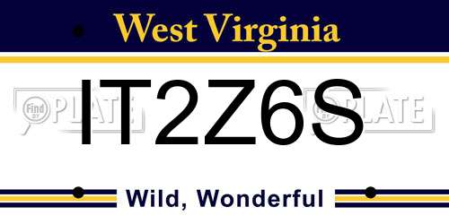 IT2Z6S West Virginia License Plate