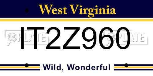 IT2Z960 West Virginia License Plate