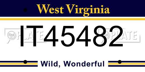 IT45482 West Virginia License Plate