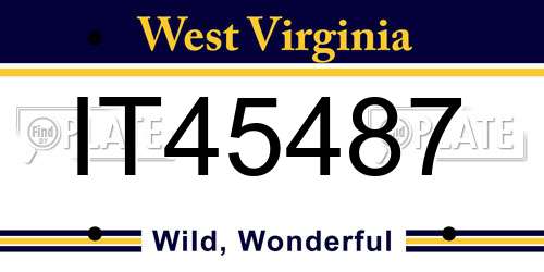 IT45487 West Virginia License Plate