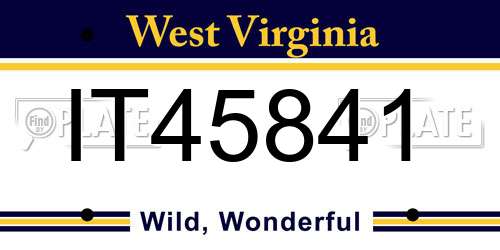 IT45841 West Virginia License Plate