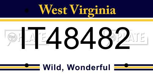 IT48482 West Virginia License Plate