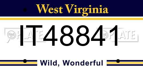 IT48841 West Virginia License Plate