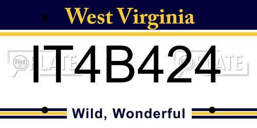IT4B424 West Virginia License Plate