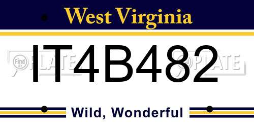 IT4B482 West Virginia License Plate