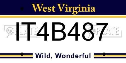 IT4B487 West Virginia License Plate