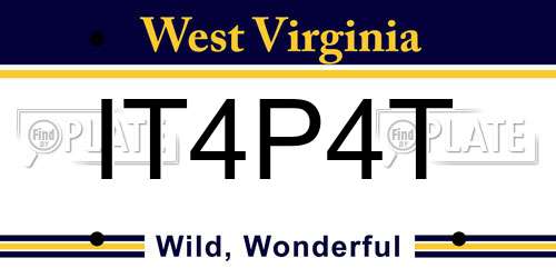 IT4P4T West Virginia License Plate