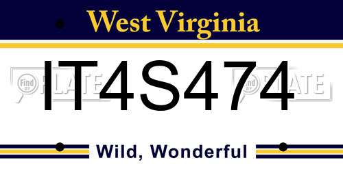 IT4S474 West Virginia License Plate