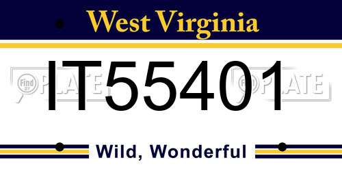IT55401 West Virginia License Plate