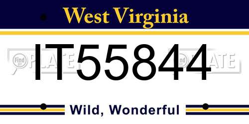IT55844 West Virginia License Plate