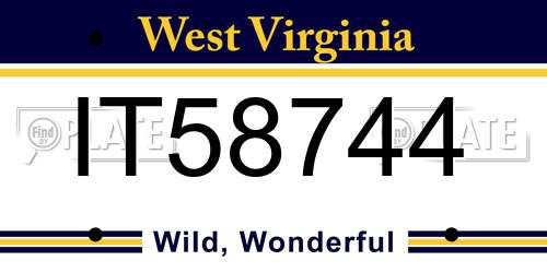 IT58744 West Virginia License Plate