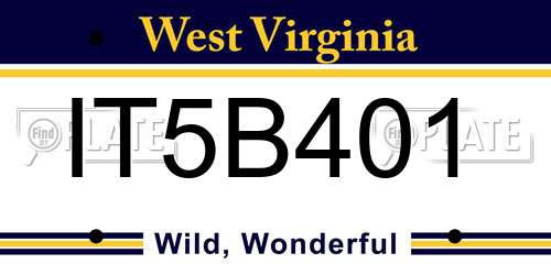 IT5B401 West Virginia License Plate