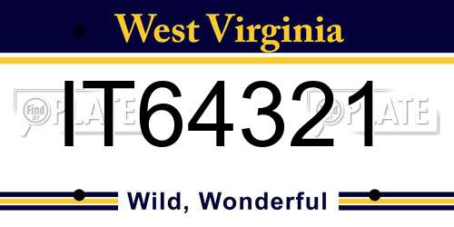 IT64321 West Virginia License Plate