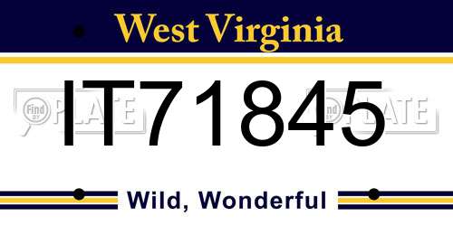 IT71845 West Virginia License Plate