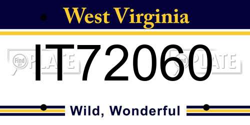IT72060 West Virginia License Plate