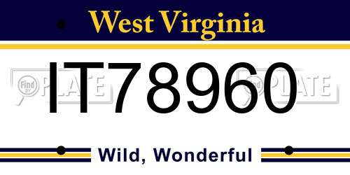 IT78960 West Virginia License Plate