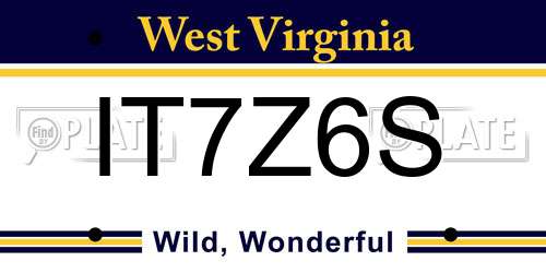 IT7Z6S West Virginia License Plate