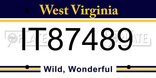 IT87489 West Virginia License Plate