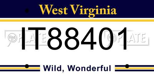 IT88401 West Virginia License Plate
