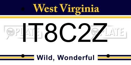 IT8C2Z West Virginia License Plate