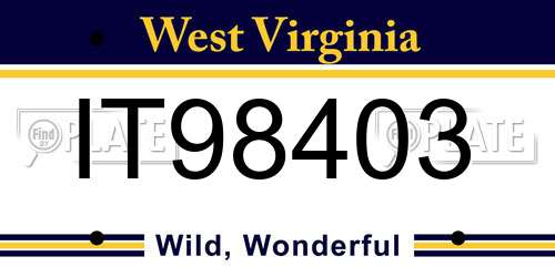 IT98403 West Virginia License Plate