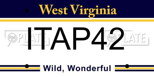 ITAP42 West Virginia License Plate