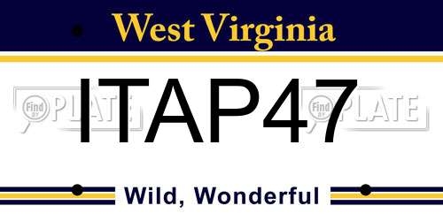 ITAP47 West Virginia License Plate
