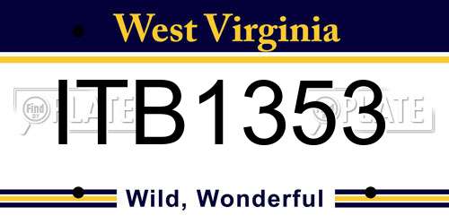 ITB1353 West Virginia License Plate