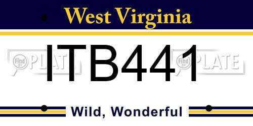 ITB441 West Virginia License Plate