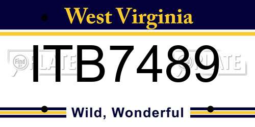 ITB7489 West Virginia License Plate