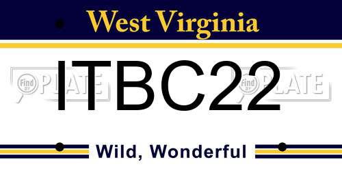 ITBC22 West Virginia License Plate