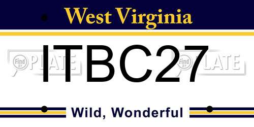 ITBC27 West Virginia License Plate