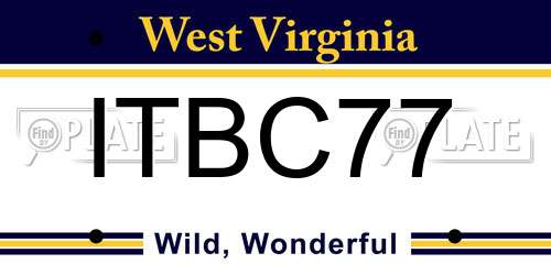 ITBC77 West Virginia License Plate