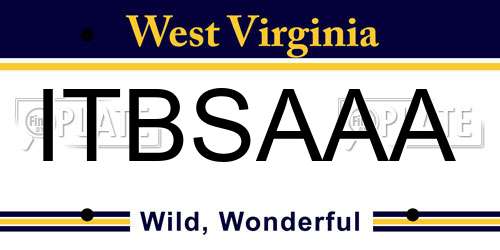 ITBSAAA West Virginia License Plate