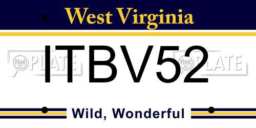 ITBV52 West Virginia License Plate