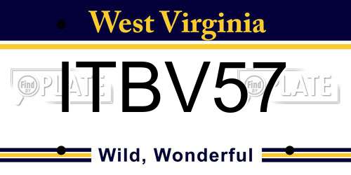ITBV57 West Virginia License Plate