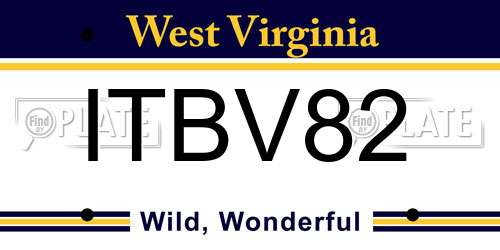 ITBV82 West Virginia License Plate
